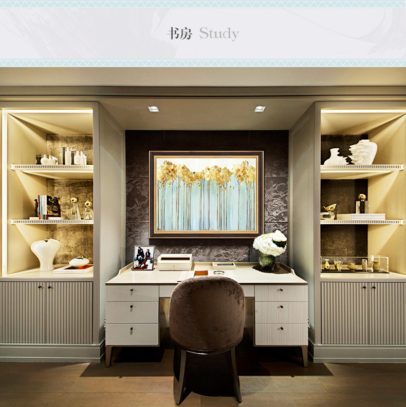 純手繪客廳三聯(lián)裝飾畫沙發(fā)背景墻輕奢植物掛畫  跳舞的星星