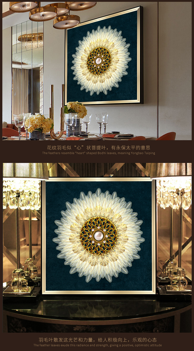 美式裝飾畫 晶瓷畫 輕奢沙發(fā)背景墻組合掛畫 入戶玄關(guān)歐式臥室床頭畫