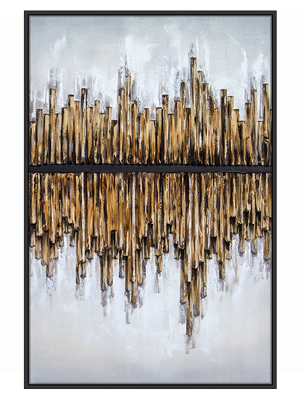 抽象客廳裝飾畫(huà) 臥室原創(chuàng)手繪實(shí)物畫(huà) 走廊過(guò)道環(huán)保PS框掛畫(huà) 倒影2