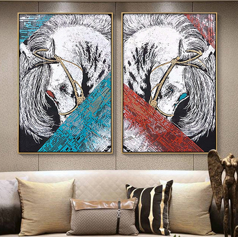 現(xiàn)代創(chuàng)意簡(jiǎn)約客廳裝飾畫(huà) 臥室原創(chuàng)手繪砂巖立體畫(huà) 餐廳環(huán)保PS框掛畫(huà) 駿馬3