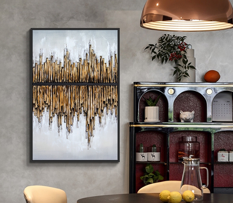 抽象客廳裝飾畫(huà) 臥室原創(chuàng)手繪實(shí)物畫(huà) 走廊過(guò)道環(huán)保PS框掛畫(huà) 倒影2