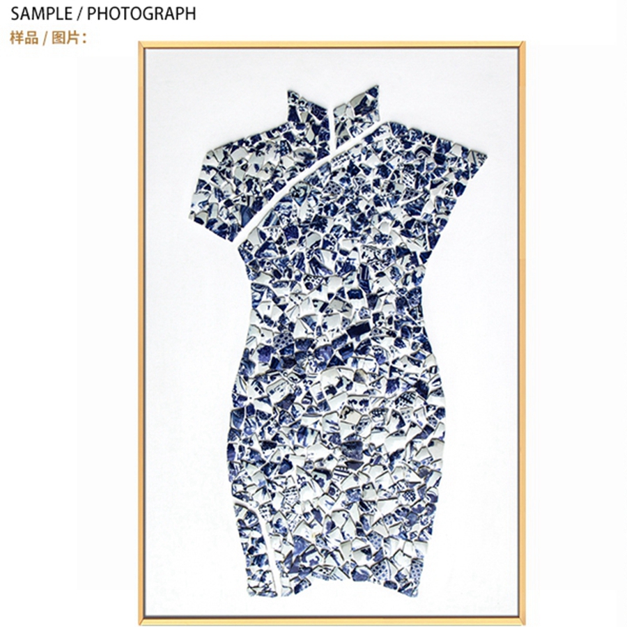 新中式客廳裝飾畫(huà) 臥室實(shí)物畫(huà) 餐廳掛畫(huà) 旗袍